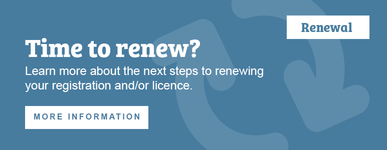 Renewing your registration and/or licence 